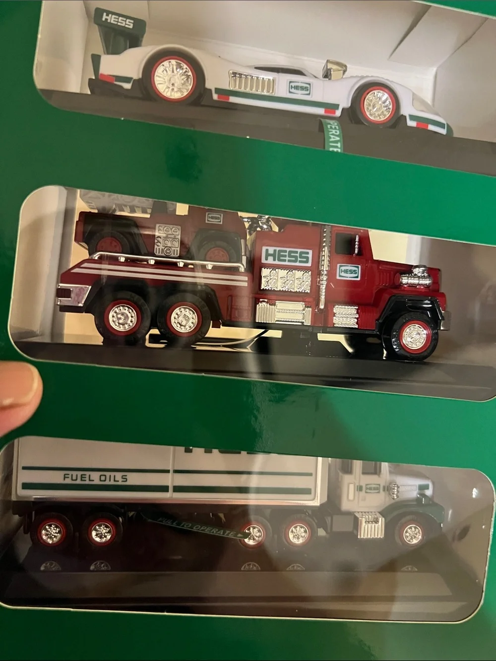 HESS 2020 Mini Collection - Red, White & Green Toy Vehicle Set